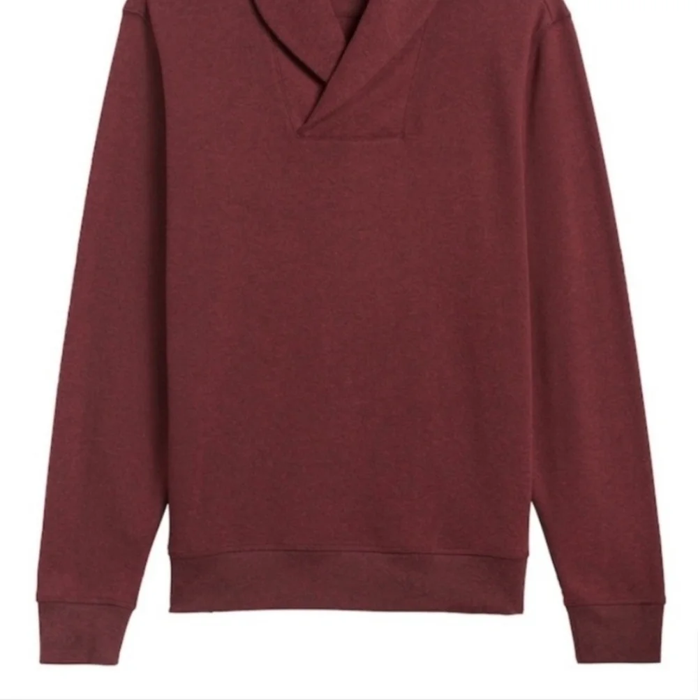 Banana Republic Ultra Soft Waffle Knit Sweater Collared Neck Maroon Men's Large